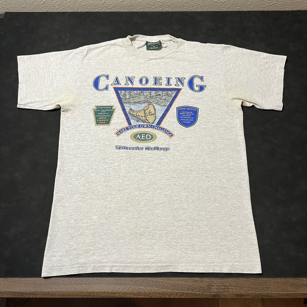 Vintage American Eagle 90s USA Abercrombie Fitch Safari Grand Canyon Canoe Shirt